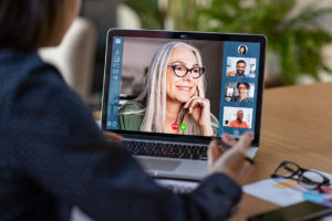 Business team in virtual meeting